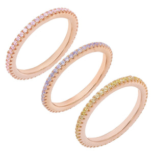 Combo / 6 Pastel Trio Ring Set - Adina Eden's Jewels