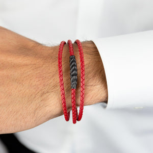  Red Leather Wrap Bracelet - Adina Eden's Jewels