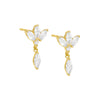 Gold Marquise Crown Dangling Stud Earring - Adina Eden's Jewels