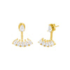 Gold Colored Teardrop Ear Jacket Stud Earring - Adina Eden's Jewels
