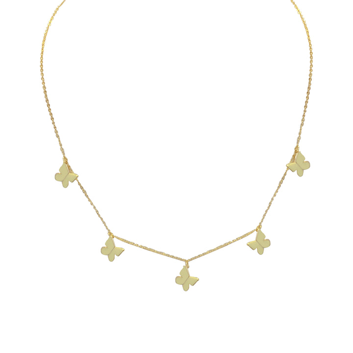 Gold Solid Butterflies Necklace - Adina Eden's Jewels