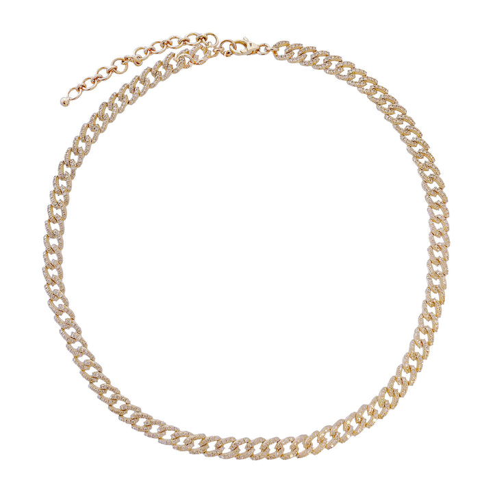  Diamond Chain Link Choker 14K - Adina Eden's Jewels