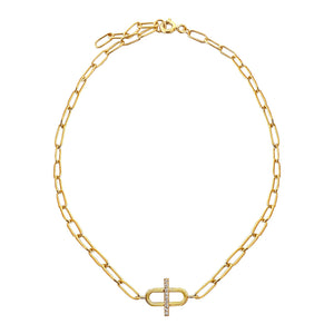 Gold CZ Toggle Multi Link Anklet - Adina Eden's Jewels