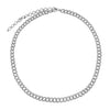 14K White Gold Diamond Chain Link Choker 14K - Adina Eden's Jewels