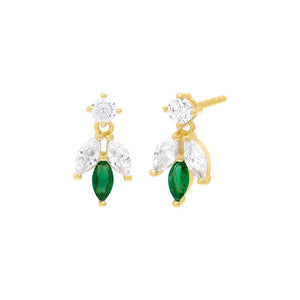 Gold Colored Marquise Cluster Stud Earring - Adina Eden's Jewels