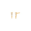 Gold / Pair Mini Pavé Dagger Stud Earring - Adina Eden's Jewels