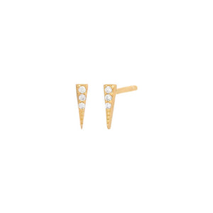 Gold / Pair Mini Pavé Dagger Stud Earring - Adina Eden's Jewels