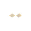 Gold / Pair Mini Pavé Starburst Stud Earring - Adina Eden's Jewels