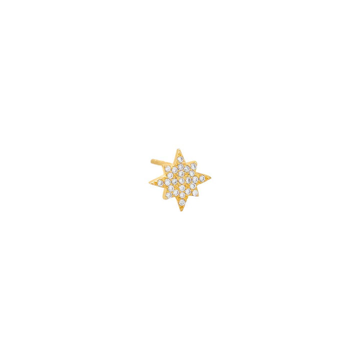 Gold / Single Mini Pavé Starburst Stud Earring - Adina Eden's Jewels