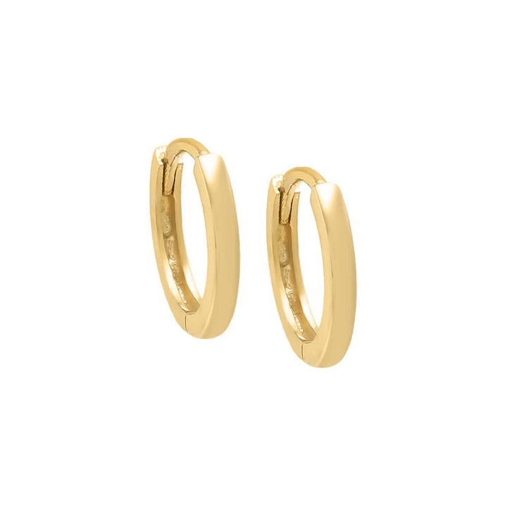 14K Gold / 10 MM / Pair Mini Solid Huggie Earring 14K - Adina Eden's Jewels