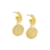 Gold Mini Vintage Coin Hoop Earring - Adina Eden's Jewels