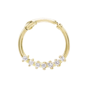 14K Gold / Single Mini CZ Cartilage Hoop Earring 14K - Adina Eden's Jewels