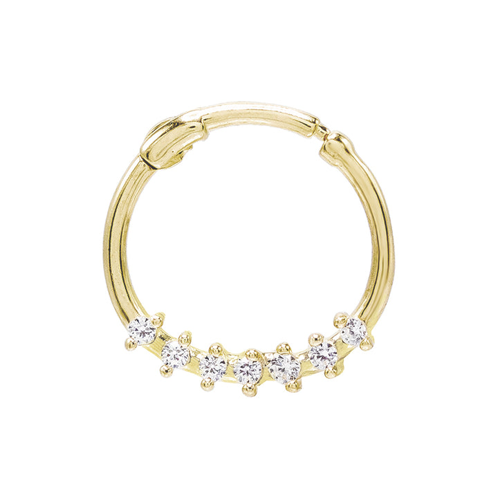 14K Gold / Single Mini CZ Cartilage Hoop Earring 14K - Adina Eden's Jewels