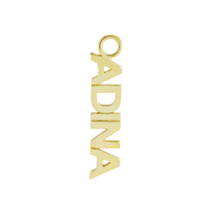 Gold / Single Charm Mini Nameplate Charm - Adina Eden's Jewels