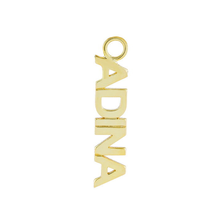 Gold / Single Charm Mini Nameplate Charm - Adina Eden's Jewels