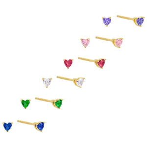 Combo Omega CZ Heart Earring Combo Set - Adina Eden's Jewels