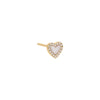 Mother of Pearl / Single Diamond Colored Stone Heart Stud Earring 14K - Adina Eden's Jewels