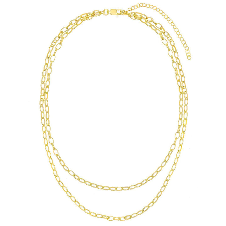  Double Chain Link Necklace - Adina Eden's Jewels