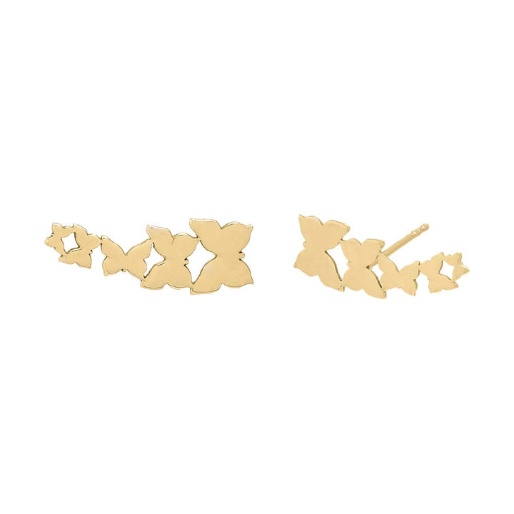 14K Gold Multi Butterfly Stud Earring 14K - Adina Eden's Jewels