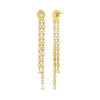 Gold Multi CZ Drop Down Stud Earring - Adina Eden's Jewels