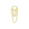 Gold / Single Multi Chain Drop Huggie Earring - Adina Eden's Jewels