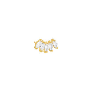 Gold / Single Multi Marquise Curved Stud Earring - Adina Eden's Jewels