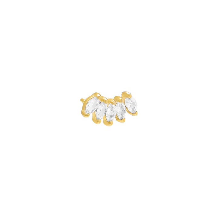 Gold / Single Multi Marquise Curved Stud Earring - Adina Eden's Jewels