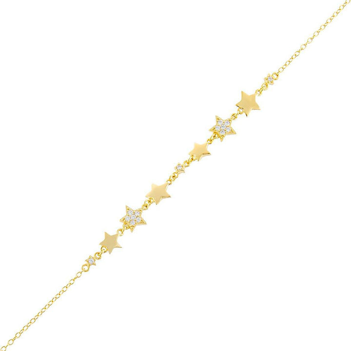 Gold Multi Stars Bracelet - Adina Eden's Jewels