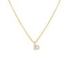 Gold / B Tiny Lowercase Pavé Initial Necklace - Adina Eden's Jewels
