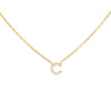 Gold / C Tiny Lowercase Pavé Initial Necklace - Adina Eden's Jewels