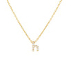 Gold / H Tiny Lowercase Pavé Initial Necklace - Adina Eden's Jewels