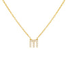 Gold / M Tiny Lowercase Pavé Initial Necklace - Adina Eden's Jewels