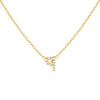 Gold / Q Tiny Lowercase Pavé Initial Necklace - Adina Eden's Jewels