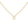 Gold / S Tiny Lowercase Pavé Initial Necklace - Adina Eden's Jewels