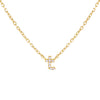 Gold / T Tiny Lowercase Pavé Initial Necklace - Adina Eden's Jewels