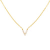 Gold / V Tiny Lowercase Pavé Initial Necklace - Adina Eden's Jewels