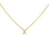 Gold / X Tiny Lowercase Pavé Initial Necklace - Adina Eden's Jewels