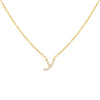 Gold / Y Tiny Lowercase Pavé Initial Necklace - Adina Eden's Jewels