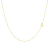 Gold / Q Solid Sideways Initial Necklace - Adina Eden's Jewels