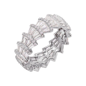Silver / 6 CZ Fan Eternity Band - Adina Eden's Jewels