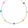 Multi-Color Multi Charm Pearl Necklace - Adina Eden's Jewels