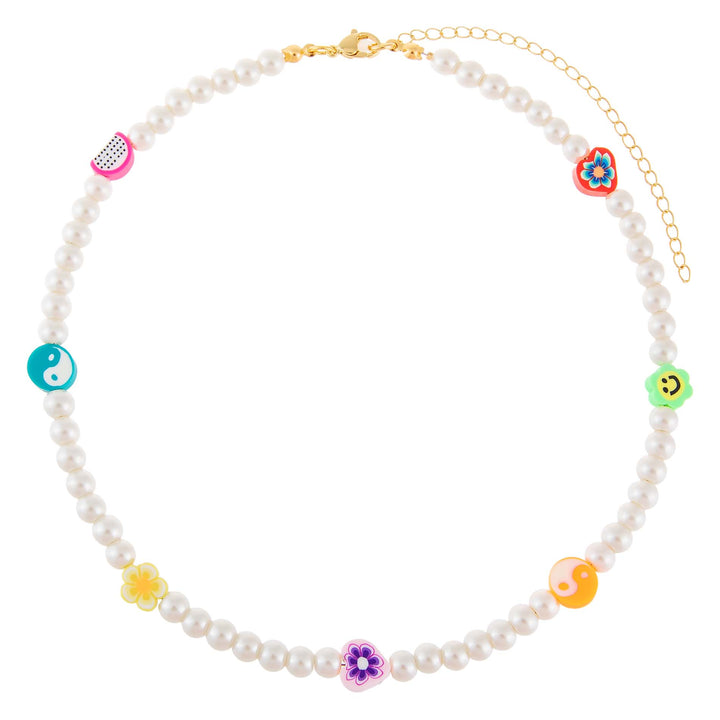  Multi Charm Pearl Necklace - Adina Eden's Jewels