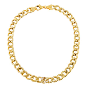 Gold Single Pavé Round Curb Choker - Adina Eden's Jewels