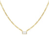 Gold CZ Baguette Figaro Necklace - Adina Eden's Jewels