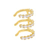 Gold Triple Row Baguette Ear Cuff - Adina Eden's Jewels
