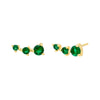 Emerald Green Triple Round CZ Stud Earring - Adina Eden's Jewels
