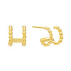 Gold Double Row Beaded Huggie Earring - Adina Eden's Jewels