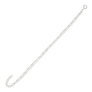 Silver Figaro X Chain Bracelet - Adina Eden's Jewels