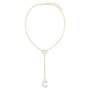Pearl White Baroque Pearl Lariat - Adina Eden's Jewels