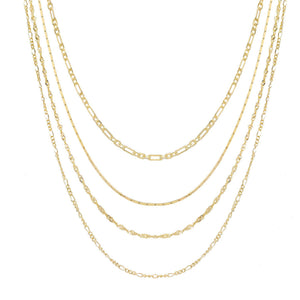 Gold Mixed Chain Layered Necklaces - Adina Eden's Jewels